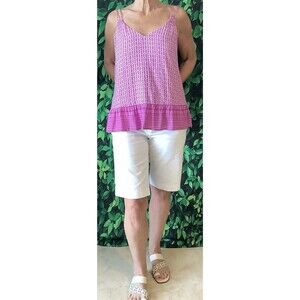 💜 GAP Purple & White Geometric Cami – Size 6